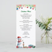 Waterverf Kerstfeest Menu (Staand voorkant)