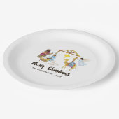 Waterverf kerstfeest papieren bordje (Gekanteld)