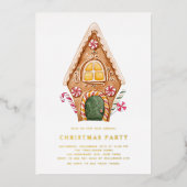 Waterverf kerstfeest talfeest folie uitnodiging (Voorkant)