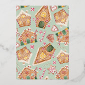 Waterverf kerstfeest talfeest folie uitnodiging (Achterkant)