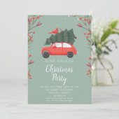 Waterverf kerstfeest uitnodiging (Staand voorkant)