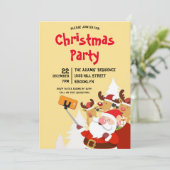 Waterverf kerstfeest uitnodiging (Staand voorkant)