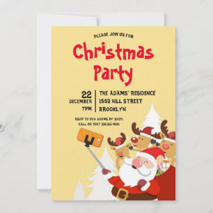 Waterverf kerstfeest uitnodiging