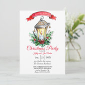 Waterverf kerstfeest uitnodiging (Staand voorkant)