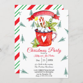 Waterverf kerstfeest uitnodiging