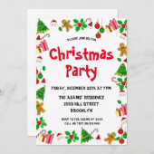 Waterverf kerstfeest uitnodiging (Voorkant / Achterkant)