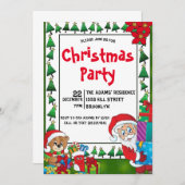 Waterverf kerstfeest uitnodiging (Voorkant / Achterkant)