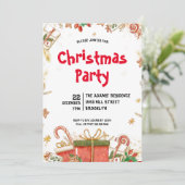 Waterverf kerstfeest uitnodiging (Staand voorkant)