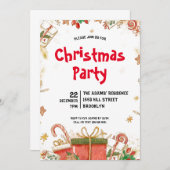 Waterverf kerstfeest uitnodiging (Voorkant / Achterkant)