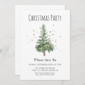Waterverf kerstfeest uitnodiging (Voorkant / Achterkant)