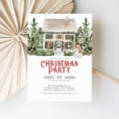 Waterverf kerstfeest uitnodiging