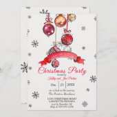 Waterverf kerstfeest uitnodiging (Voorkant / Achterkant)