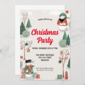 Waterverf kerstfeest uitnodiging (Voorkant / Achterkant)