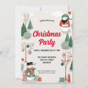 Waterverf kerstfeest uitnodiging