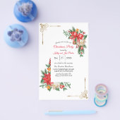 Waterverf kerstfeest uitnodiging flyer (Enkel)