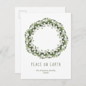 Waterverf kerstfeestdag feestdagenkaart (Voorkant / Achterkant)