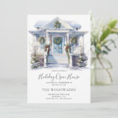 Waterverf kerstfeestdag kaart (Staand voorkant)