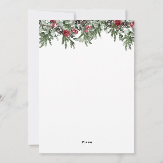 Waterverf Kerstfeestdag voor feestdag Feestdagenkaart (Achterkant)