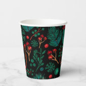 Waterverf kerstflessenpatroon | Papieren beker (Achterkant)