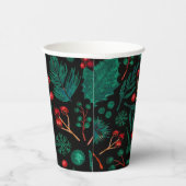 Waterverf kerstflessenpatroon | Papieren beker (Rechts)