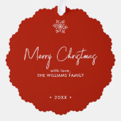 Waterverf kerstfoto ornament kaart (Achterkant)