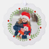 Waterverf kerstfoto ornament kaart (Voorkant)