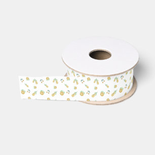 Waterverf kerstfruit grosgrain lint