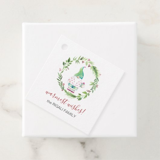 Waterverf kerstgrint bedankjes labels (In situ)