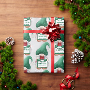 Waterverf kerstgrint cadeaupapier