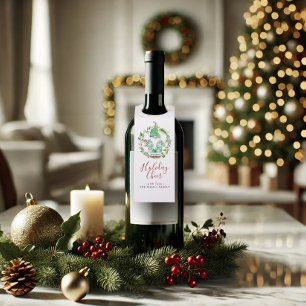 Waterverf kerstgrint flessenhanger