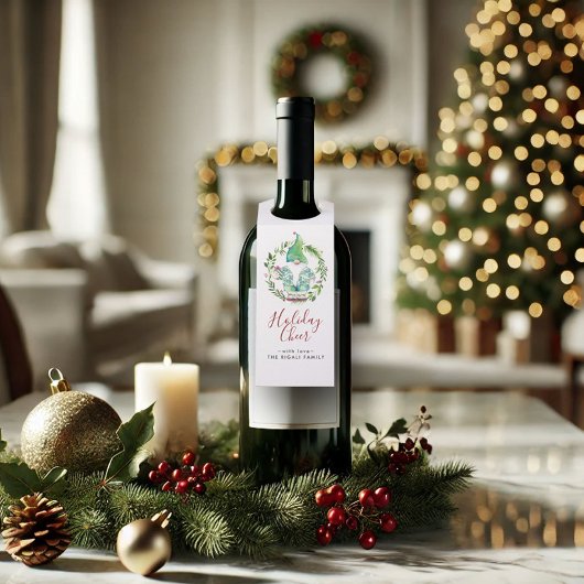 Waterverf kerstgrint flessenhanger