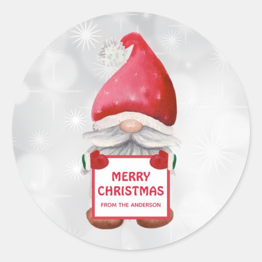 Waterverf kerstgrint Sticker (Voorkant)