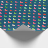 Waterverf kerstgroen en rood liefdeshart cadeaupapier (Hoek)