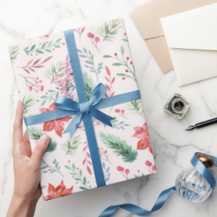 Waterverf kerstgroene rode flesjes van wit cadeaupapier