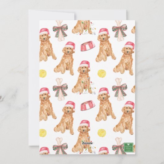 Waterverf kersthond feestdagenkaart (Achterkant)