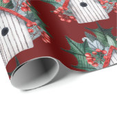 Waterverf kerstjaarhuis cadeaupapier (Rol Hoek)