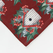 Waterverf kerstjaarhuis fleece deken (Hoek)