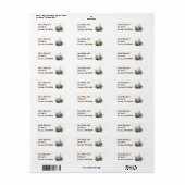 Waterverf kerstkaarsen etiket (Full Sheet)