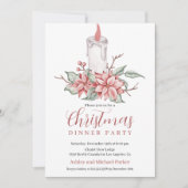 Waterverf kerstkaarsuitnodiging kaart (Voorkant)