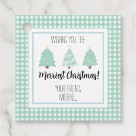 Waterverf kerstkaartje voor leraar kerstcadeau bedankjes labels