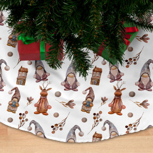 Waterverf Kerstkabouters en Rendieren Patroon Kerstboom Rok