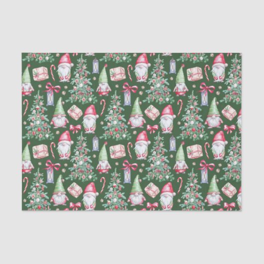 Waterverf kerstkabouters, kerstbomen tissuepapier (Voorkant)