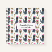 Waterverf kerstkatten gepersonaliseerd Notitieboek (Voorkant)