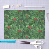 Waterverf Kerstkerst Holly Berries Tissuepapier (Craft)