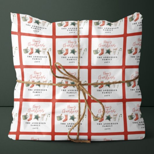 Waterverf kerstkoekje drink snoepriet cadeaupapier