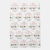 Waterverf kerstkoekje drink snoepriet theedoek (Verticaal)