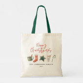 Waterverf kerstkoekje drink snoepriet tote bag (Achterkant)