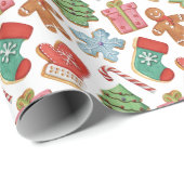 Waterverf kerstkoekjes cadeaupapier (Rol Hoek)