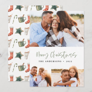 Waterverf kerstkoekjes drink snoep 3 foto H Feestdagenkaart