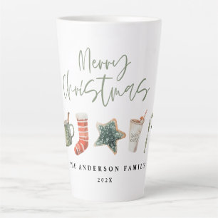 Waterverf kerstkoekjes drinken snoeprietMok Latte Mok